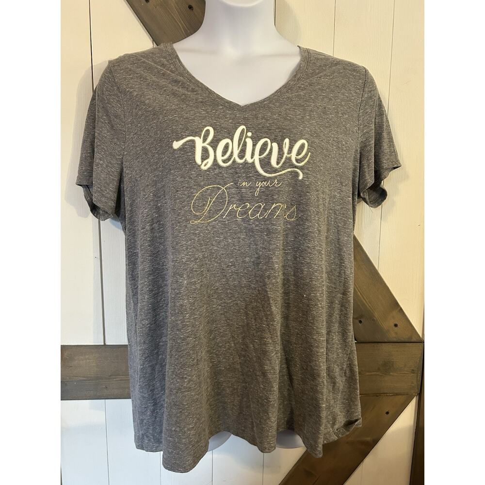 Lane Bryant Gray Believe In Your Dreams T-shirt 18/20